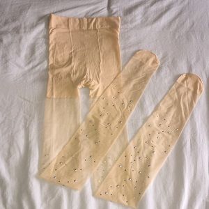 NWOT Light Tan Tights with Stones